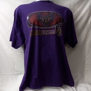 Vintage 1990's Baltimore Ravens T-shirt Purple Size XXL NFL 2XL OLD LOGO EUC